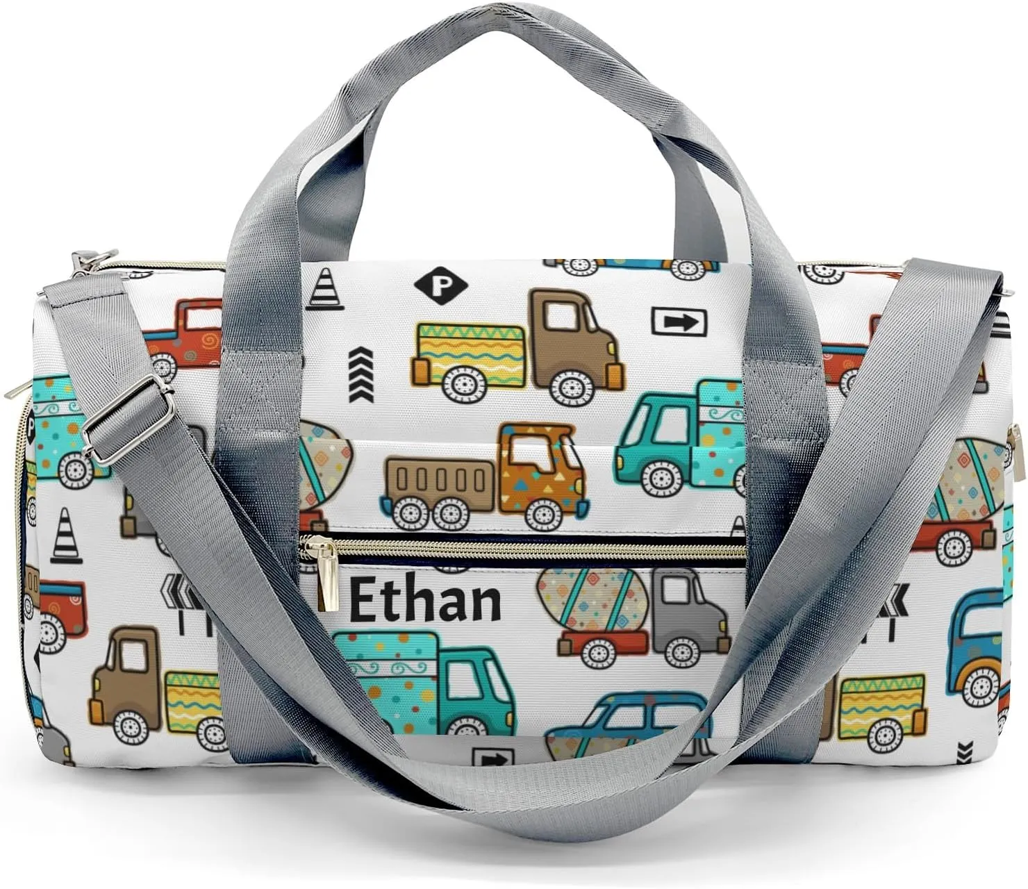 Personalized Gift Duffel Bag Construction Truck Travel in Style: Trendy Bags for Sport and Leisure