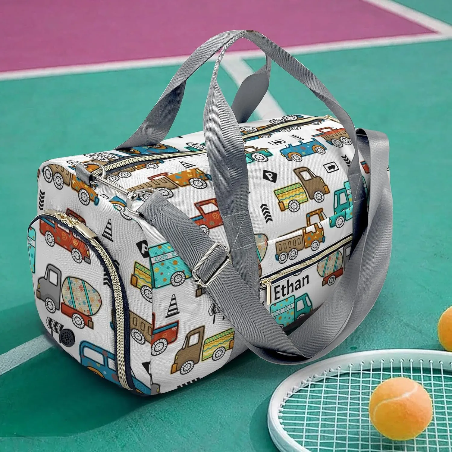 Personalized Gift Duffel Bag Construction Truck Travel in Style: Trendy Bags for Sport and Leisure