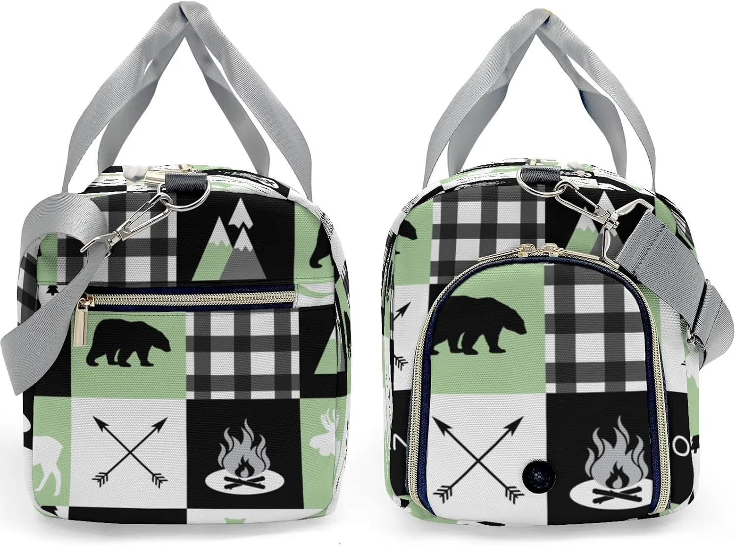Personalized Name Duffel Bag Wild Animal Owl Plaid On-the-Go Fitness: Travel Bags Designed for Active Living