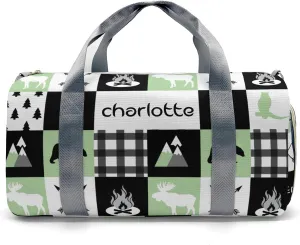 Personalized Name Duffel Bag Wild Animal Owl Plaid On-the-Go Fitness: Travel Bags Designed for Active Living