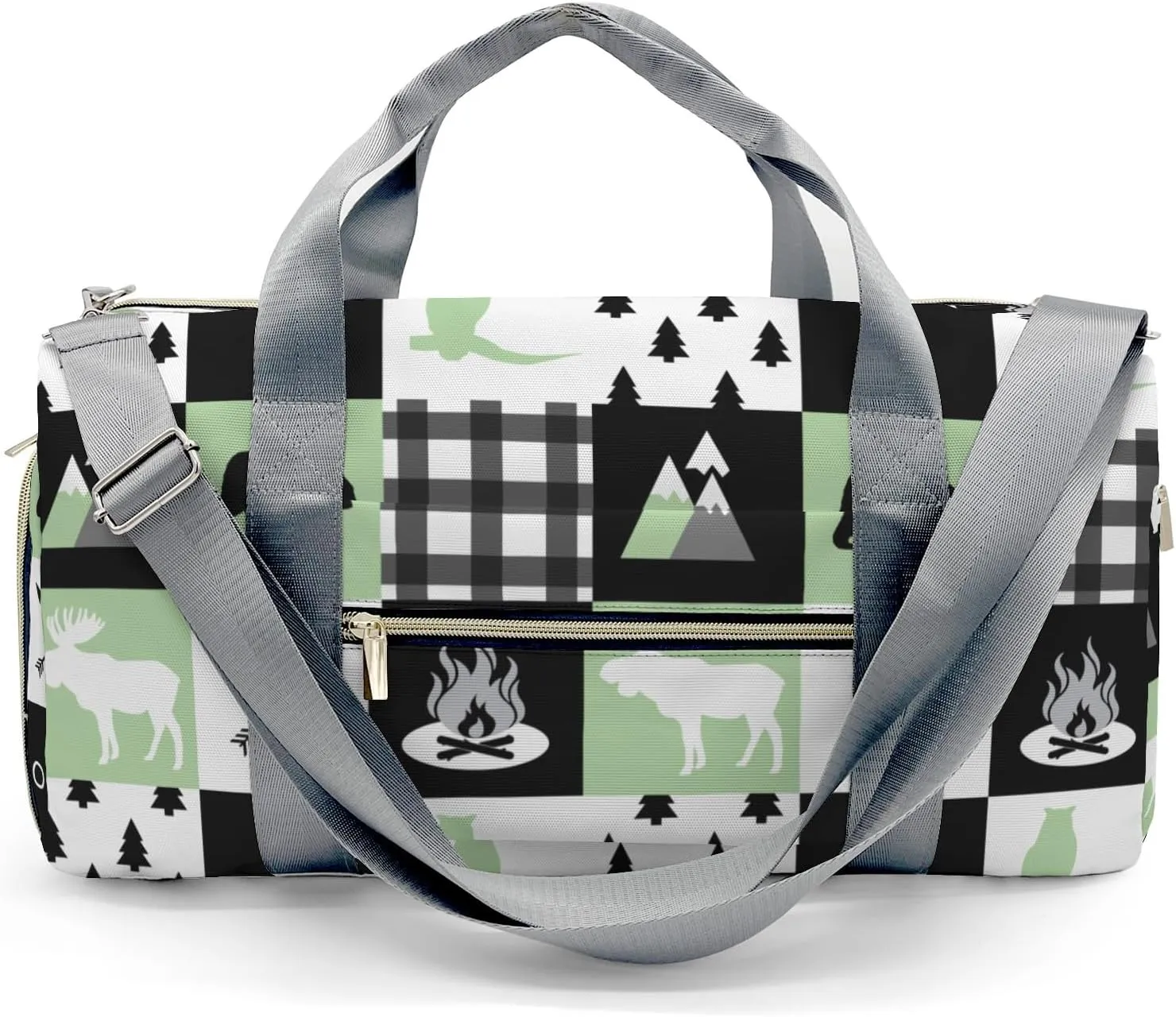 Personalized Name Duffel Bag Wild Animal Owl Plaid On-the-Go Fitness: Travel Bags Designed for Active Living