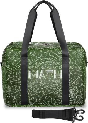 Physics Math Science Formulas Calculations Weekender Bag, Waterproof Travel Duffel Bags, Overnight Bags for Women, Duffel Bag with Trolley Sleeve, For Men Travel Business Gym Gift
