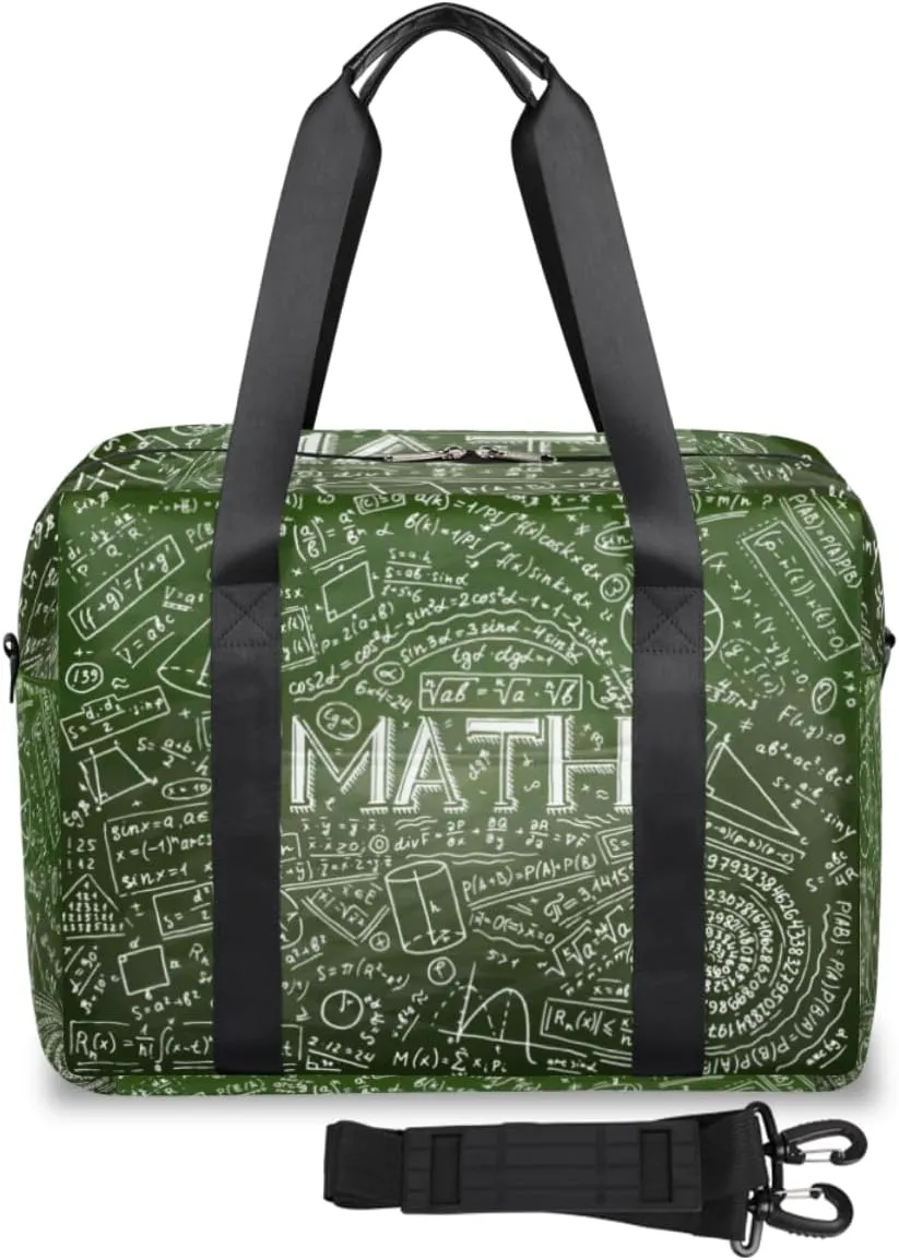 Physics Math Science Formulas Calculations Weekender Bag, Waterproof Travel Duffel Bags, Overnight Bags for Women, Duffel Bag with Trolley Sleeve, For Men Travel Business Gym Gift