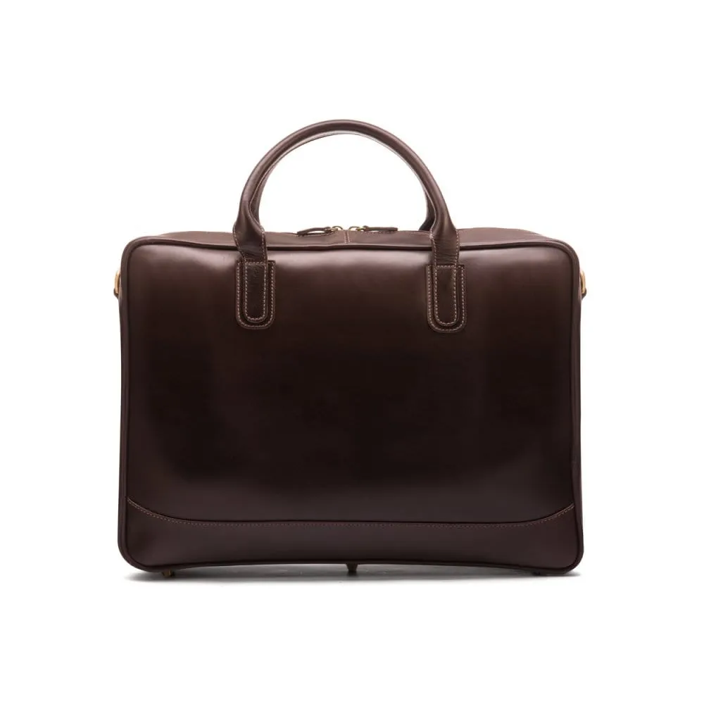 Piccadilly Leather 17" Laptop Bag - Brown