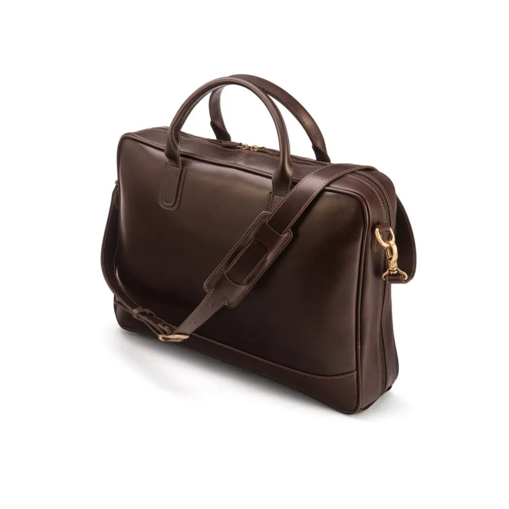 Piccadilly Leather 17" Laptop Bag - Brown