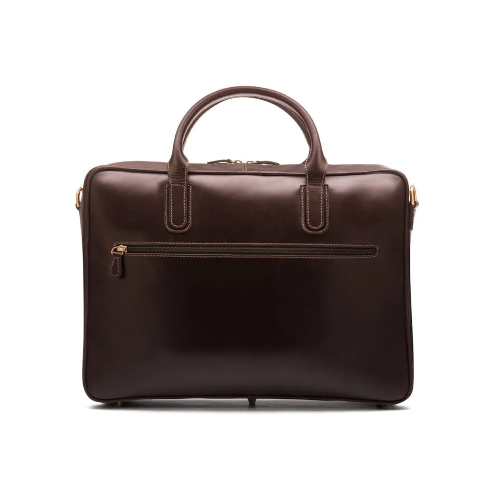 Piccadilly Leather 17" Laptop Bag - Brown