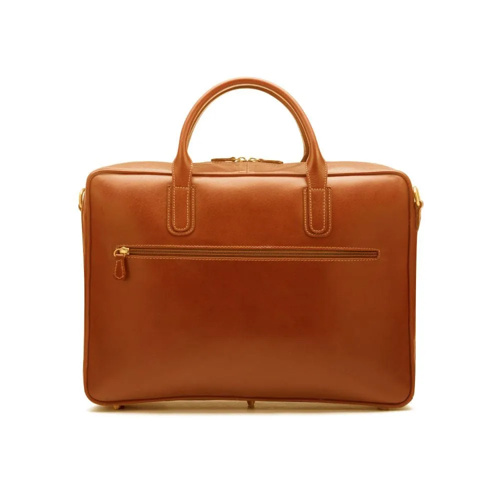 Piccadilly Leather 17" Laptop Bag - Light Tan