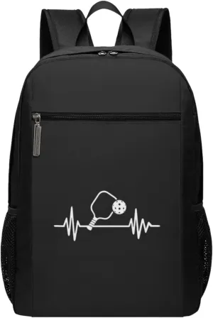 Pickleball Paddle and Ball Heartbeat Travel Laptop Backpack, Business Anti Theft Slim Sturdy Laptops Backpacks, College Computer Bag Gift for Men & Women Fits 17 Inch Notebook,Black