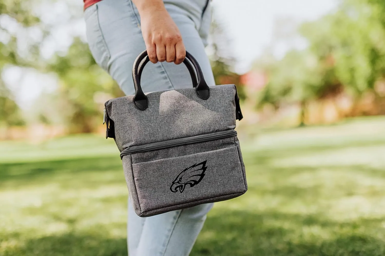 PICNIC TIME NFL Philadelphia Eagles Urban Lunch Bag - Cooler Lunch Tote - Insulated Lunch Bag, (Gray with Black Accents)