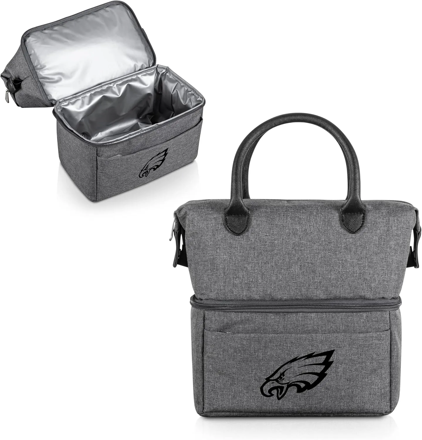 PICNIC TIME NFL Philadelphia Eagles Urban Lunch Bag - Cooler Lunch Tote - Insulated Lunch Bag, (Gray with Black Accents)