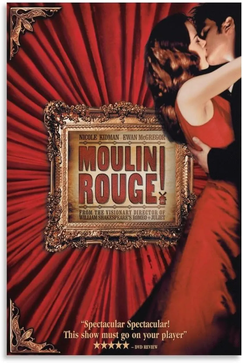 Pigalle Red Light District-Moulin Rouge Movie Poster Wall Art Canvas Print Poster Home Bathroom Bedroom Office Living Room Decor Canvas Poster Unframe-style20x30inch(50x75cm)