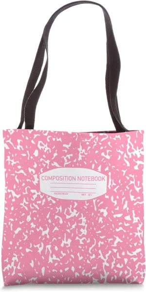Pink Composition Notebook Pattern Tote Bag