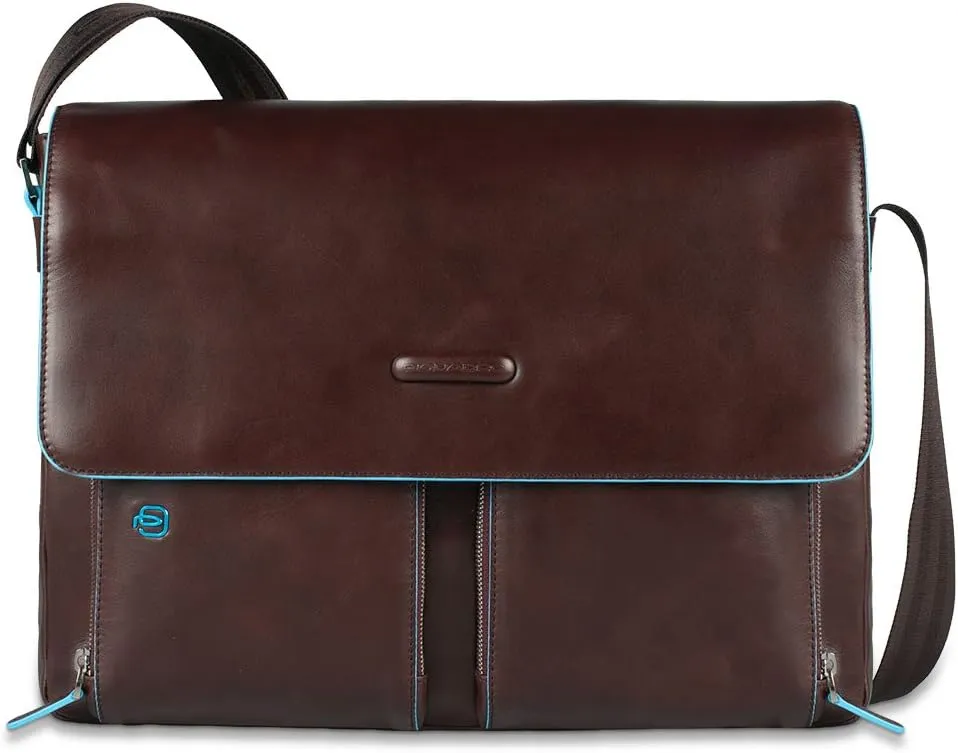 Piquadro Flap Over Computer Messenger Bag with Ipad/ipadair Compartment, Mahogany, One Size