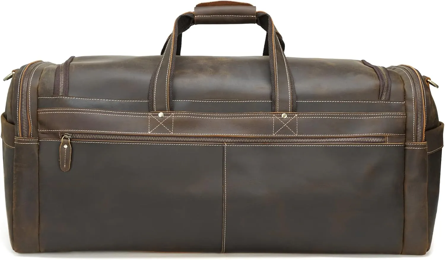 Polare 30" Full Grain Cowhide Leather Large Duffle Weekender Overnight Travel Duffel Bag For Men 72L