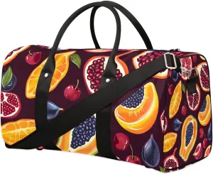Pomegranate Cherry Fruit Foldable Lightweight Duffle Bag for Travel - Waterproof Carry On Bags for Airplanes, Travel Duffel Bags for Gym, Weekend