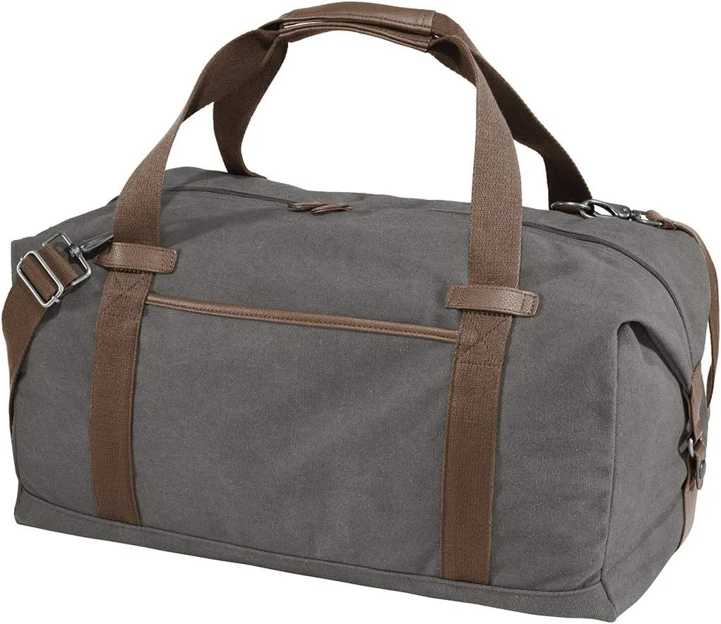 Port Authority Cotton Canvas Duffel. BG803, Dark Smoke Grey, OSFA