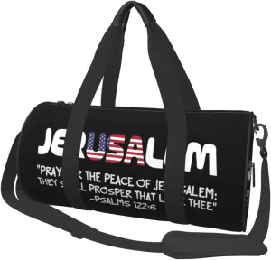 Pray For The Peace Of Jerusalem Duffel Bag Gym Bag Travel Sports Tote Large Foldable Beach Swim Yoga0