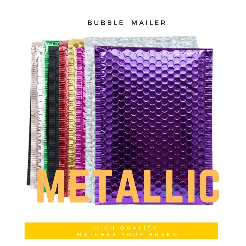 Premium Metallic Bubble Mailer 02 210 x 290mm Glossy Black