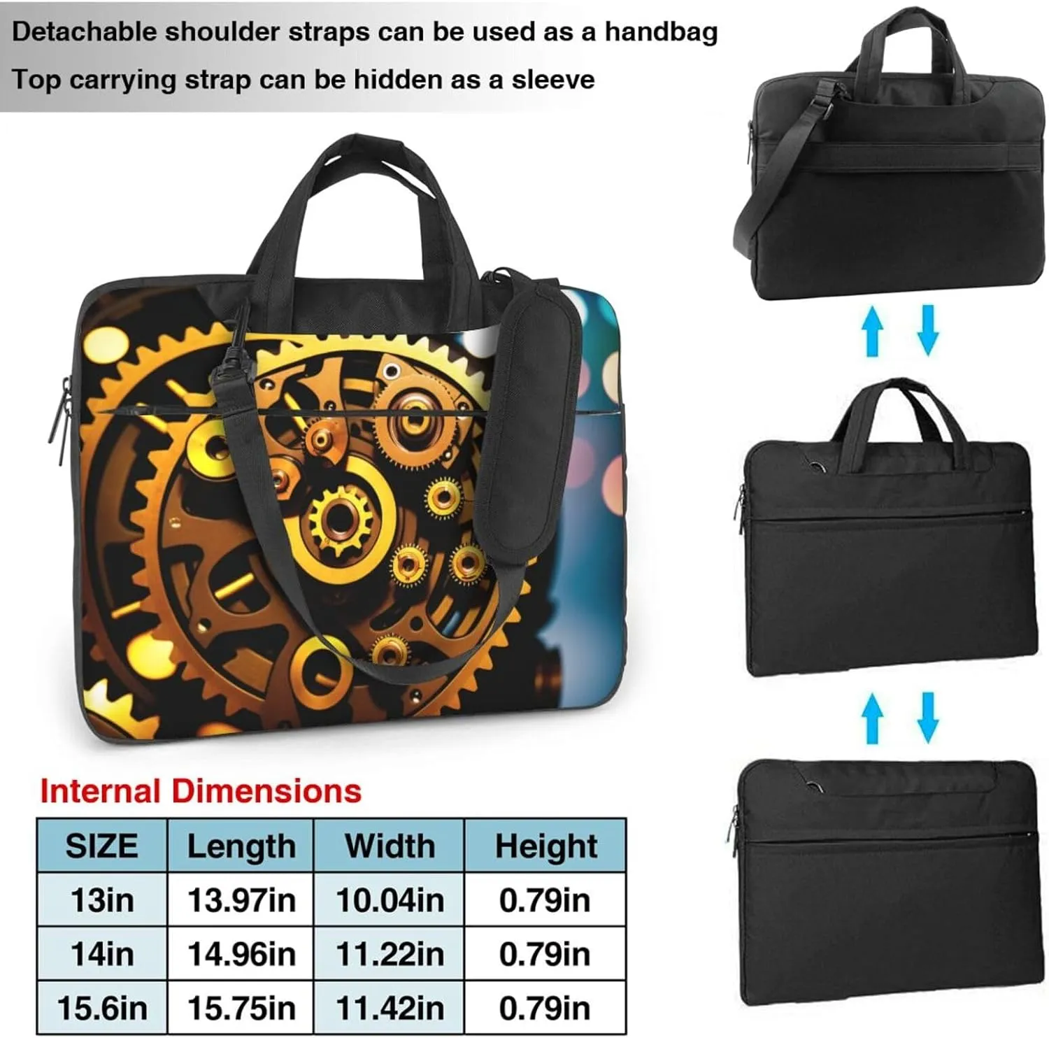 Print Flowers Laptop Shoulder Bag Notebook Computer Case Briefcase With Shoulder Straps And Handle