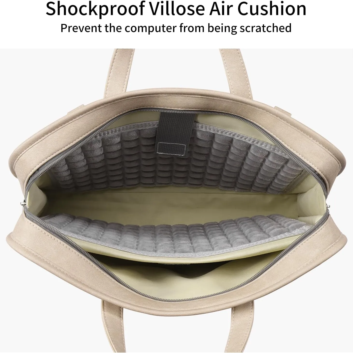 Protective Sleeve Case Bag Compatible with MacBook Pro 16 Inch, 15.6 inch, HP, Dell, Acer Aspire, Asus Notebook, Computer Bag with Shoulder Strap,Pocket,Handle, Khaki