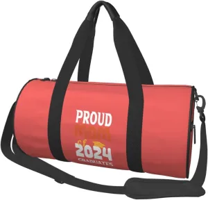 Proud Mom Class Of 2024 Graduate 11 2024 Duffel Bag Gym Bag Travel Sports Tote Large Foldable Beach Swim Yoga0