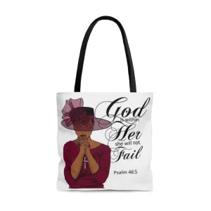 Psalm 46:5 Tote Bag - Burgundy Back