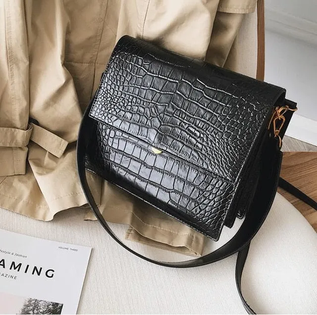 PU Shoulder European Fashion Women's On-time delivery Women Alligator Tote bag Leather Simple 2018 Quality New Designer Bags Handbag Privacy-focused Crossbody