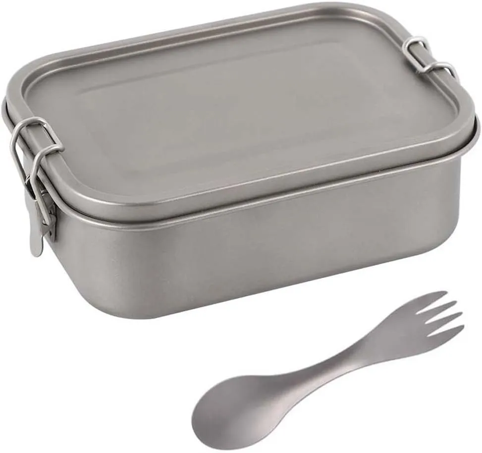 Pure Titanium Lunch Box, Square Sealed Bento Box Suitable For Outdoor Camping Or Self-driving Tours(1 800ml)