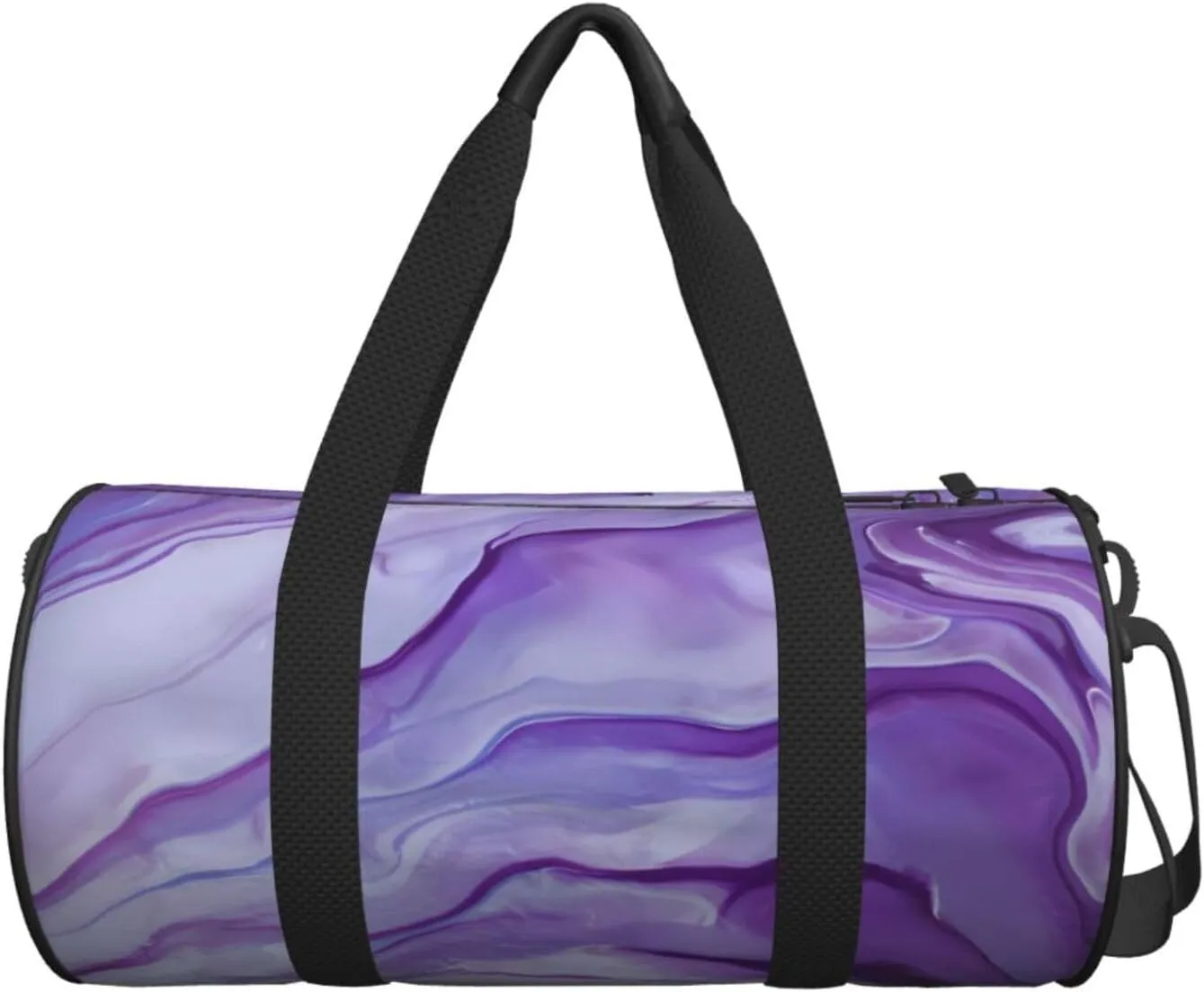 Purple Amethyst Round Travel Duffel Bag Large Capacity Gym Sports Bags for Hiking Vacation Trips