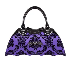 Purple Damask Bat Handbag