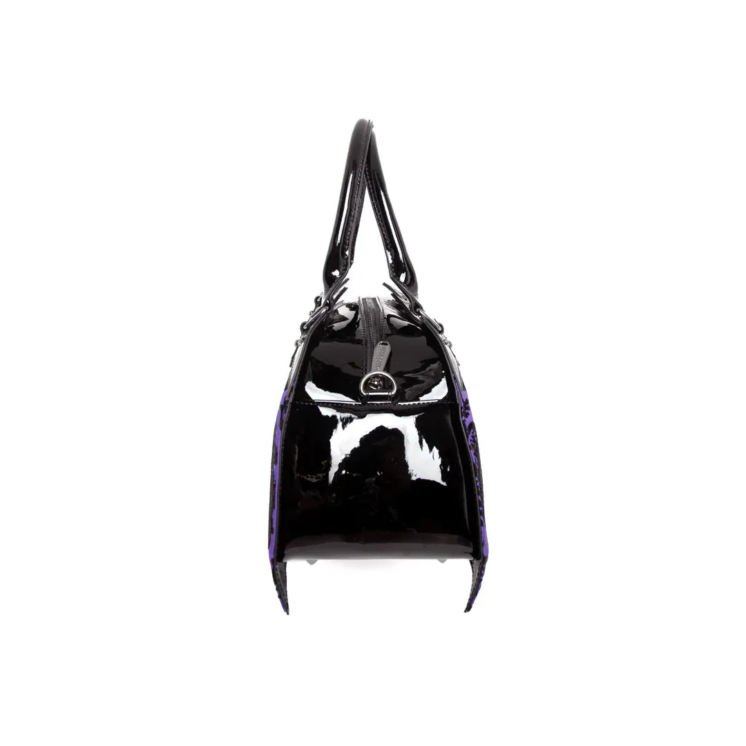 Purple Damask Bat Handbag