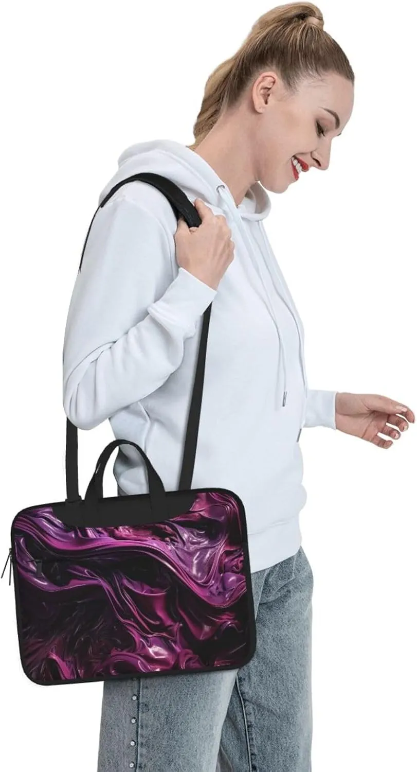 Purple Pigment Laptop Bag Laptop Messenger Shoulder Bag Travel Computer Bag for Women Men