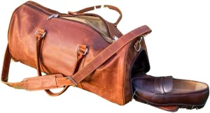 "Classic Handcrafted Leather Duffel Bag – Stylish, durable, and perfect for travel. Made from premium leather, designed for adventurers and trendsetters."