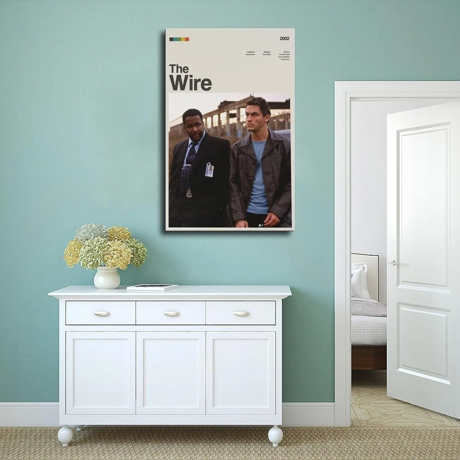 QWQYLEI The Wire Retro Classic Cover Movie Poster Canvas Poster Bedroom Decor Landscape Office Room Decor Gift Unframe: 20x30inch(50x75cm)