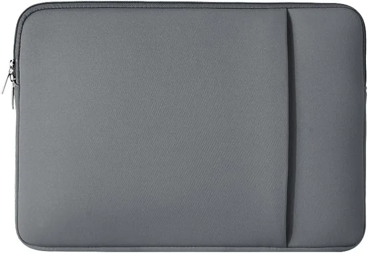 RAINYEAR 14 Inch Laptop Sleeve Case Protective Soft Padded Zipper Cover Carrying Computer Bag with Front Pocket & Accessories Pouch, Compatible with 14" Notebook Chromebook Tablet Ultrabook (Gray)