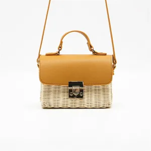 Rattan Weaving Leather Bag