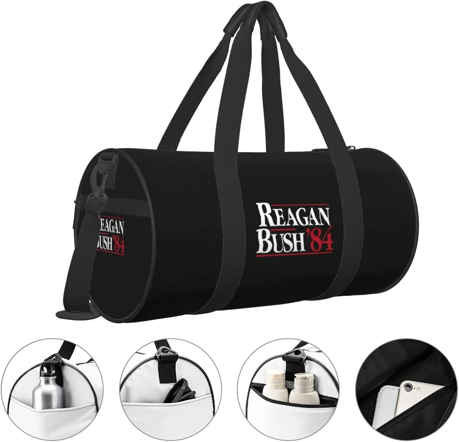 Reagan Bush 84 Travel Luggage Duffel Bag Sports Rolling Foldable Duffel Bag, Black