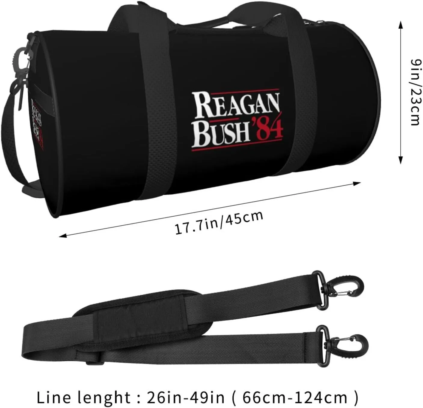 Reagan Bush 84 Travel Luggage Duffel Bag Sports Rolling Foldable Duffel Bag, Black