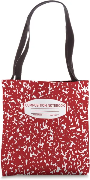 Red Composition Notebook Pattern Tote Bag