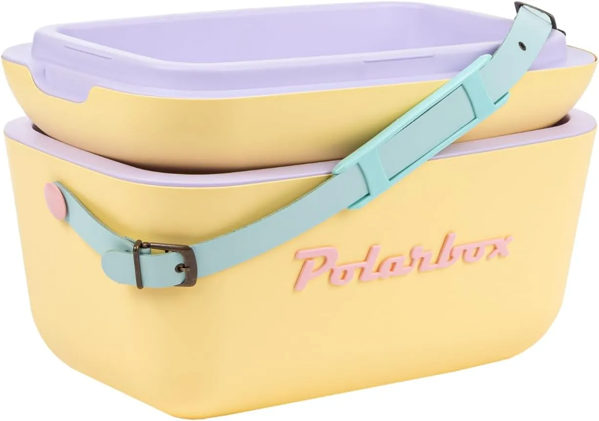 Retro Beach Cooler Vintage Picnic Lunch Box Bag Portable Cooler Travel Camping Hiking 90s Style Ice Chest