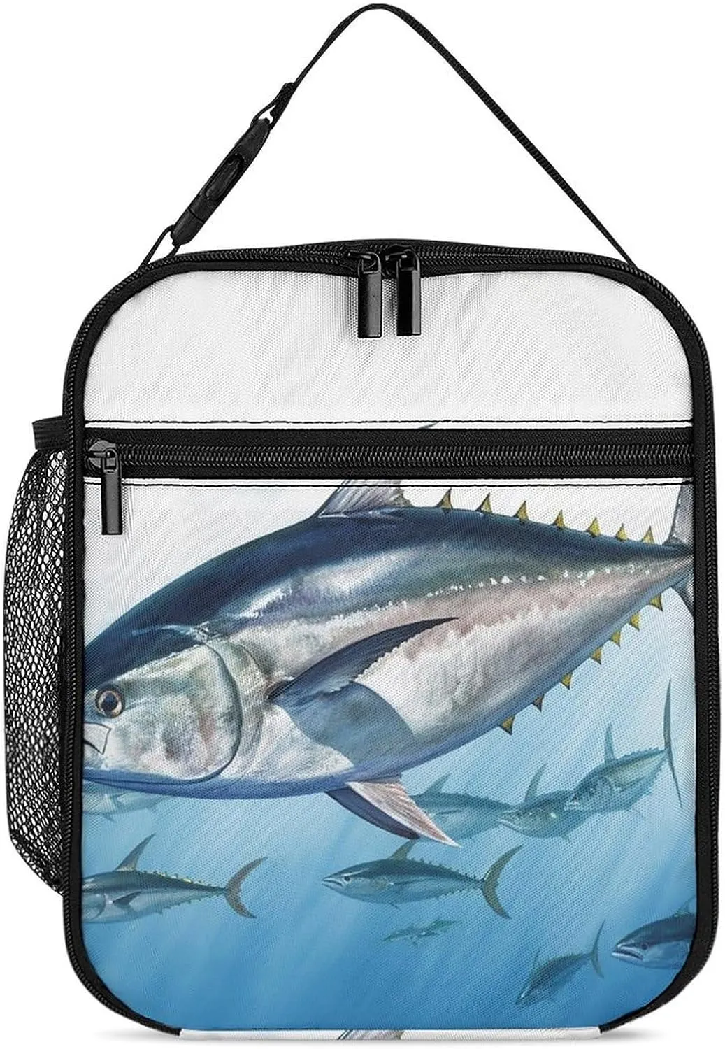 Reusable Insulated Lunch Bag Bluefin Tuna Thunnus Leakproof Portable Lunch Box for Women Men Work Office Picnic Travel