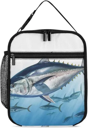 Reusable Insulated Lunch Bag Bluefin Tuna Thunnus Leakproof Portable Lunch Box for Women Men Work Office Picnic Travel