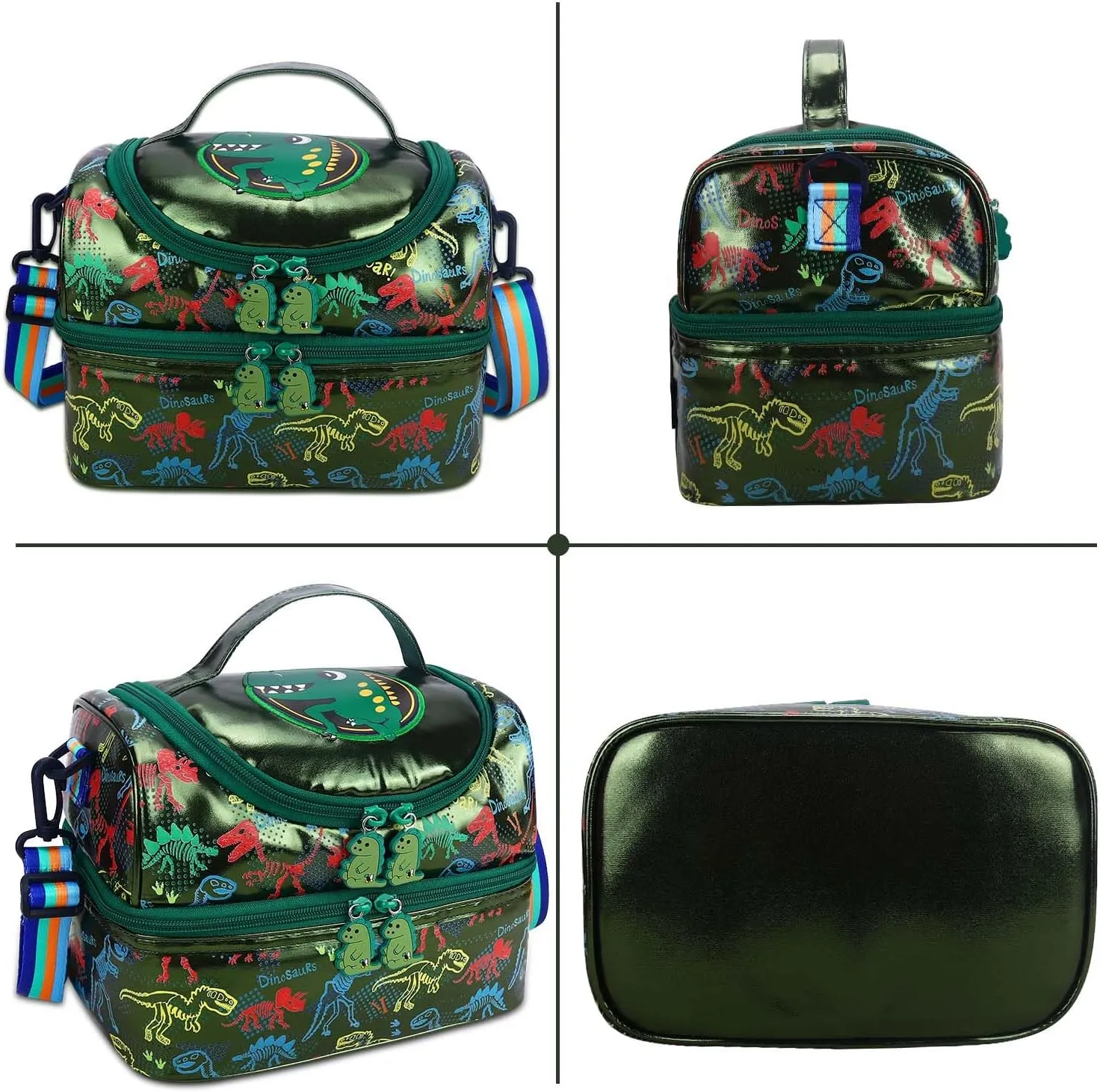 RHCPFOVR Kids Lunch Bag - Double - Decker Cooler Insulated Lunch Box for Boys Girls,Washable Lunch Bag and Reusable Toddler Lunchbox for School and Daycare