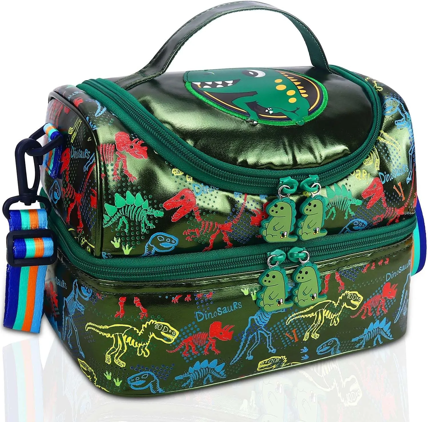 RHCPFOVR Kids Lunch Bag - Double - Decker Cooler Insulated Lunch Box for Boys Girls,Washable Lunch Bag and Reusable Toddler Lunchbox for School and Daycare