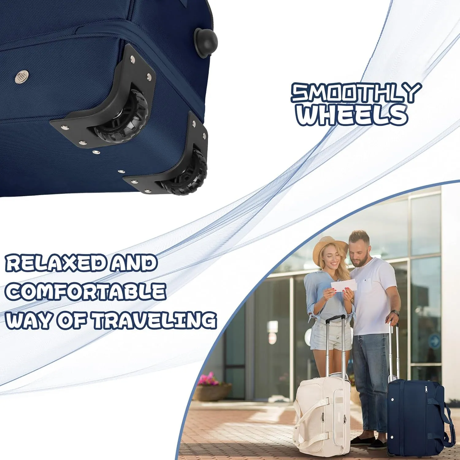 Rolling Duffel Bag for Men Women, ETRONIK Large Wheeled Weekender Bags with Wet Pocket and Shoes Compartment, Waterproof Carry on Overnight Bag with Toiletry Bag for Weekend Travel Business Trip