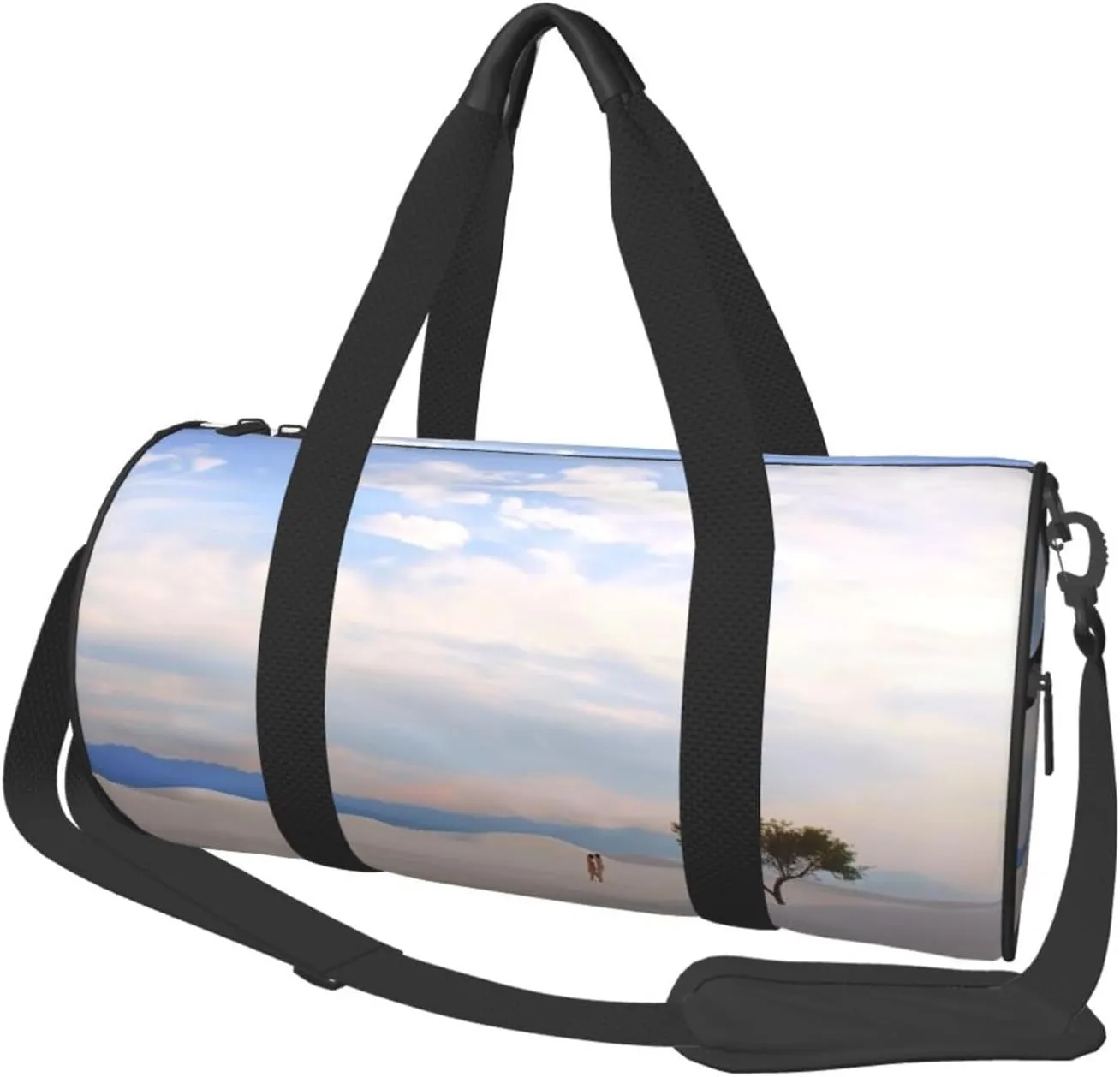 Romantic White Sand Landscape Duffle Bag for Women Men Personal Item Travel Bags Canvas Weekender Overnight Bag Lightweight Sports Tote Gym Bags Carry On Luggage Bag