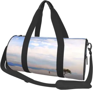Romantic White Sand Landscape Duffle Bag for Women Men Personal Item Travel Bags Canvas Weekender Overnight Bag Lightweight Sports Tote Gym Bags Carry On Luggage Bag
