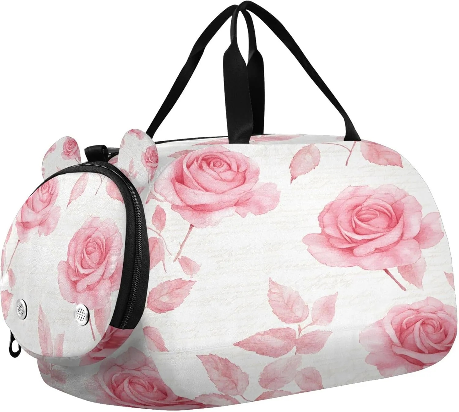 Roses Kids Overnight Sports Duffel Bags with Shoe Compartment & Wet Pocket Travel Sport Gym Bag for Girls Boys