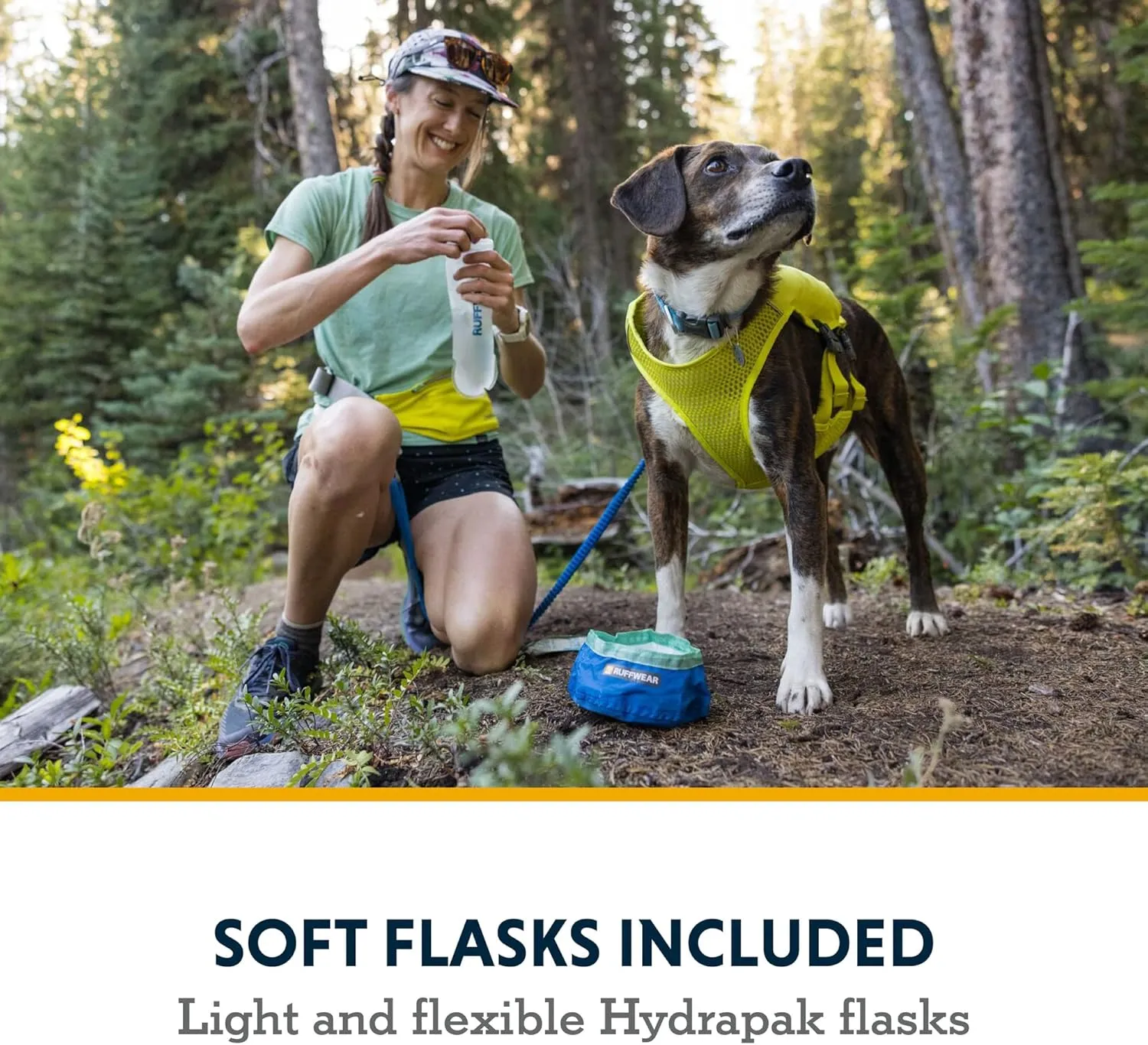 Ruffwear, Trail Runner Running Vest, with Hydration Bladder, Lichen Green, Small