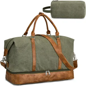 S-ZONE Weekender Bags for Women and Men Travel Duffel Bags with Shoe Compartment Overnight Carry on Duffle Tote Bag